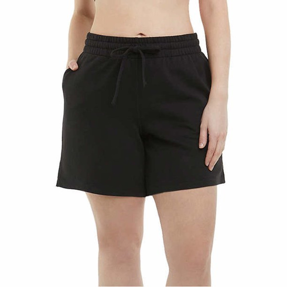 Danskin Women's Soft French Terry Pull-On Mid-Rise Short 2-Pack Black/Gray M - Picture 2 of 5